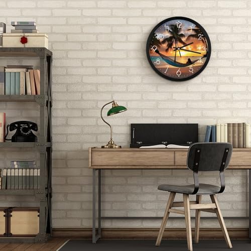 Horloge murale à quartz blanche moderne et ronde de 25,4 cm