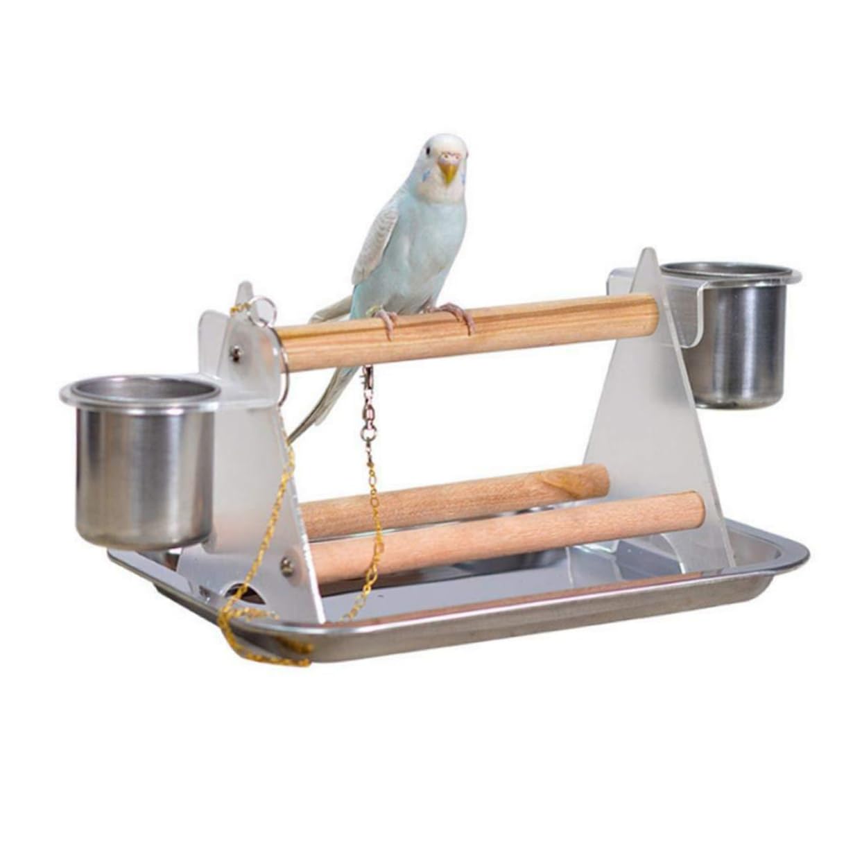 Hohopeti Accesorios para Loros Loro Suministros Percha De Acrílico Perca De Pájaro Tazón De Loro Alimentador De Aves Birdemia Percha De Pájaro Loro Juguetes Bambú Escritorio