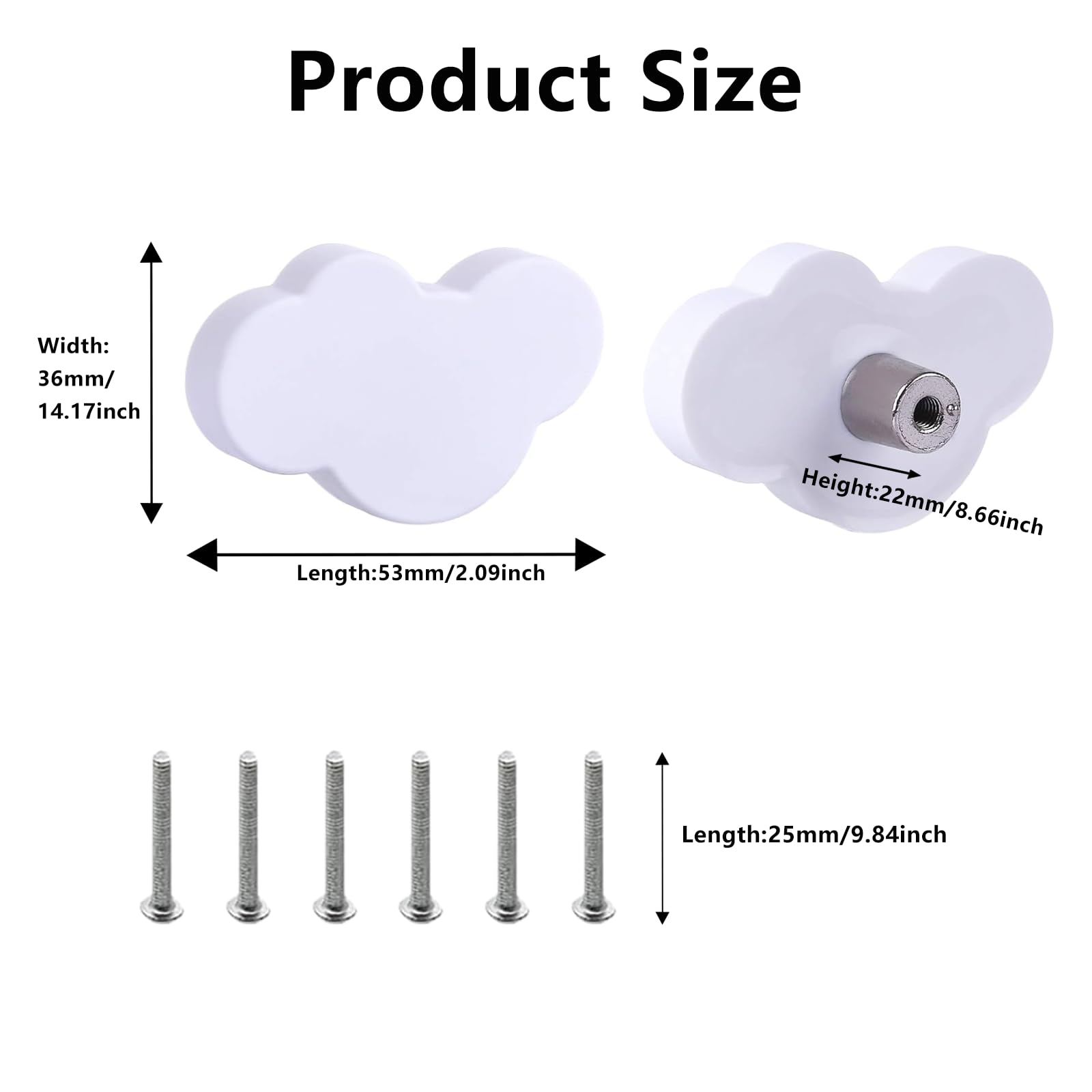 8 Pomos de Cajón con Forma de Nube para Muebles, Pomos de Goma con Forma de Dibujos Animados para Niñas Niños, pomos para muebles para habitación infantil para Tiradores de Armario, Cajones