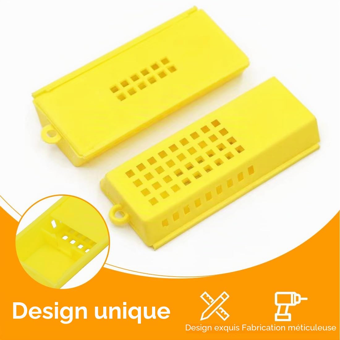 GXGM 12 Pièces Cages pour reines, Cages d'élevage de reine des abeilles, Cages en plastique pour reine des abeilles, Boîte d'élevage d'apiculture