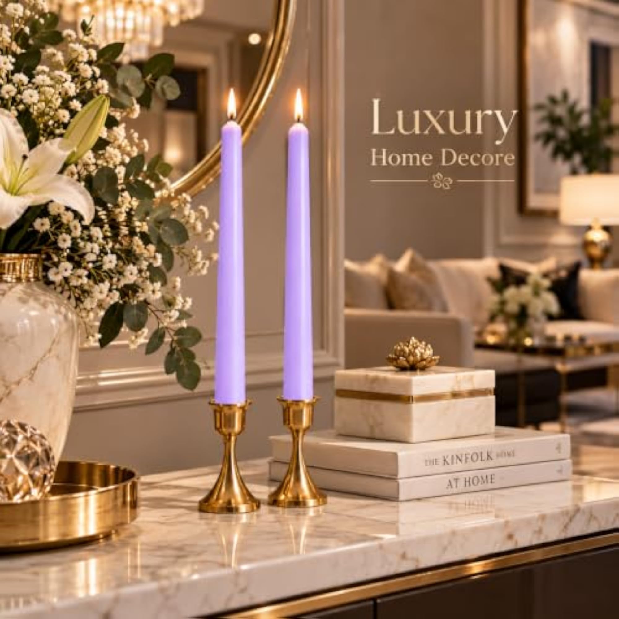 Classic Long Dinner Taper Candles for Home Décor