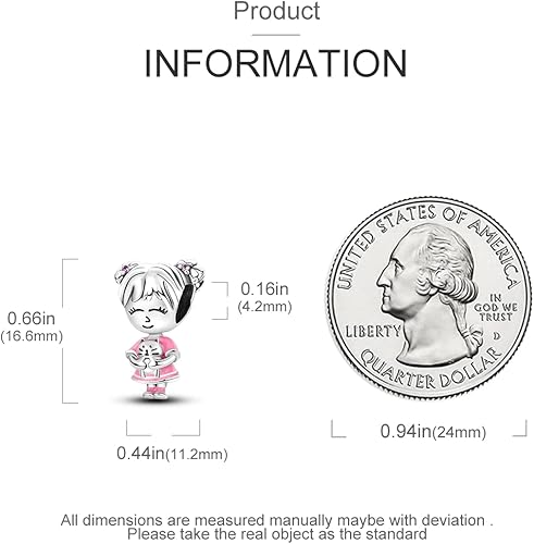 Miniatura 4 de Hapour Abalorios de plata de ley 925 para pulseras de dije, collar, joyería, colgante, abalorios, abalorios para mujeres y madres