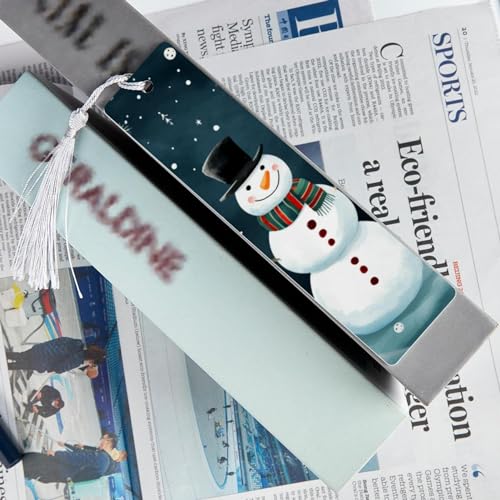 Marque-pages à pompons Noël bonhomme de neige, idée cadeau - 6