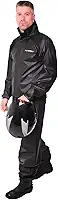 Conjunto Capa de chuva Motoqueiro Tamanho M PVC 0,28mm Combate Com Gola Masculino Preto Pioneira - 2900-M-PRE-M