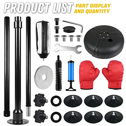 Black And White Teen 6-16 Boxing Refle Bag Boxing Speed Trainer Punching Bag Spinning Bar, Training Boxing Ball With Reflex Bar Free Standing #TOP1