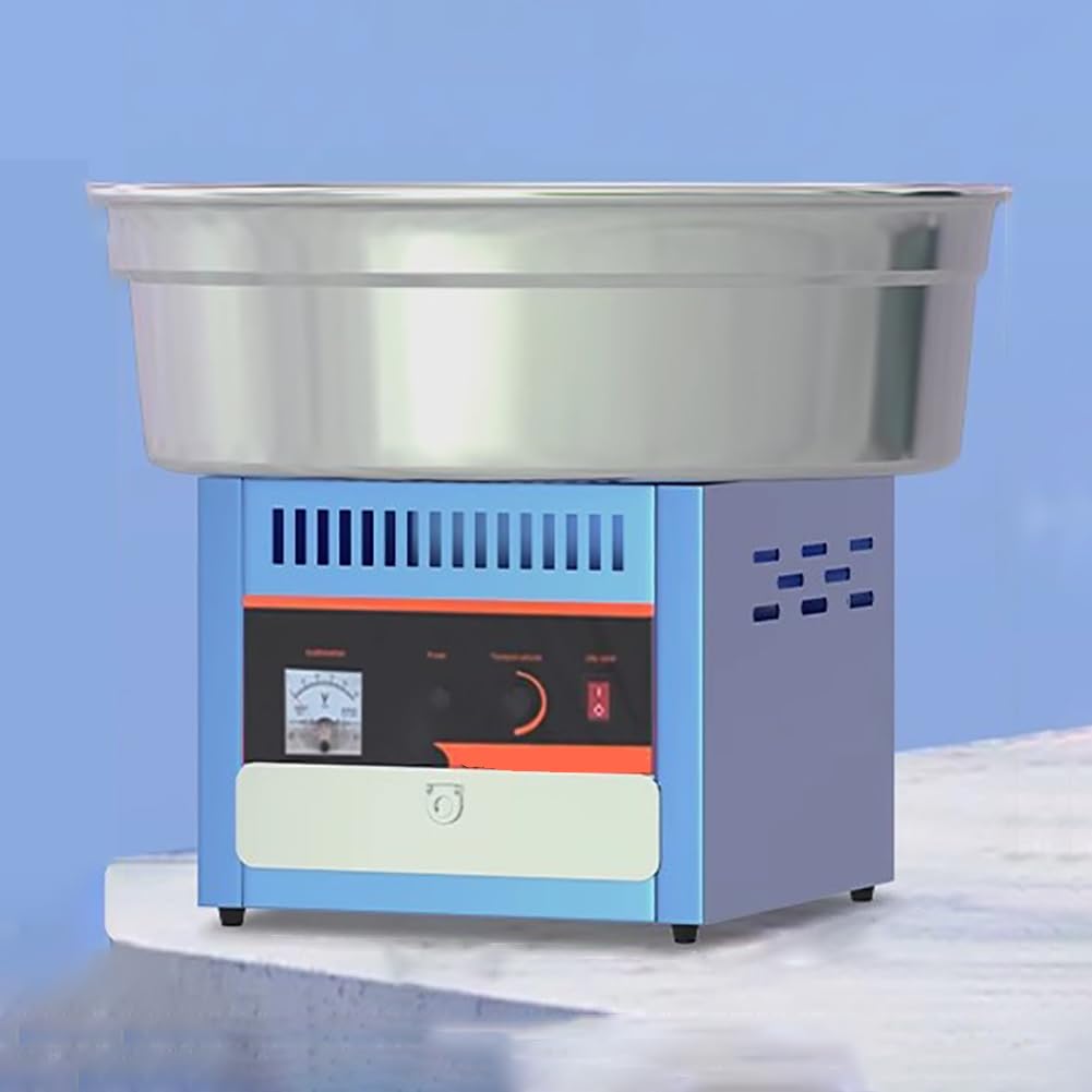 Macchina Professionale Automatica per Zucchero Filato, Macchina Elettrica per Zucchero Filato con Ciotola in Acciaio Inox, Cucchiaio per Zucchero E Cassetto, 1000W, Rimovibile,Blu