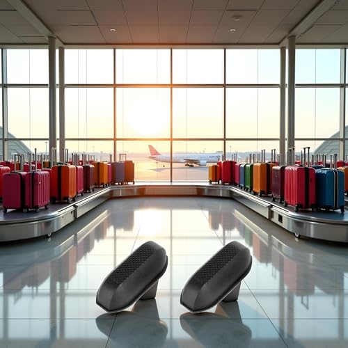 Image of 2Pcs Black Replacement Plastic Stud Luggage Feet Pads Baggage Replacement Stud Foot Black Feet Pads for Luggage Bags Suitcase Stand Feet for All Suitcase, Luggage Straps, Luggage and Travel Gear