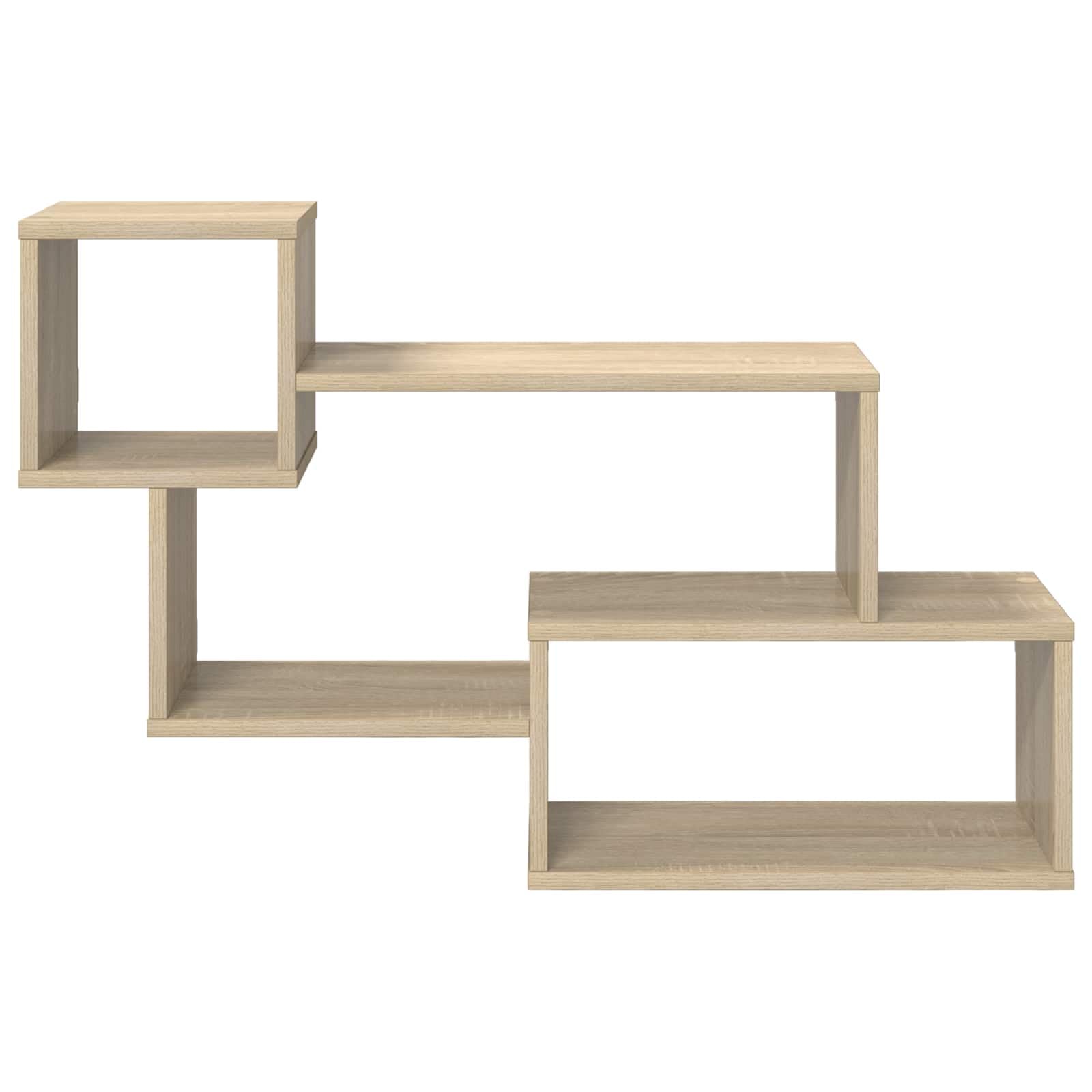 Estantería de pared de roble Sonoma, 87 x 20 x 55 cm, estantería flotante para salón, dormitorio, cocina, baño, pasillo, con capacidad de carga de 30 kg, duradera, estable, madera, metal