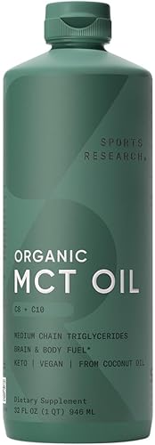 Vista 25 de Sports Research - Aceite MCT prémium derivado de cocos orgánicos, ideal en café ceto, té, batidos y aderezos para ensaladas, orgánico USDA
