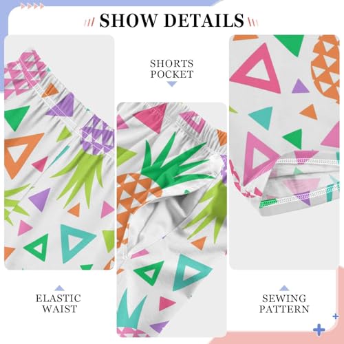 ZZXXB Pineapple Geometry Boys Long Pants Soft Trousers Elastic Waist Kids Lounge Bottoms with Pockets S-XL4