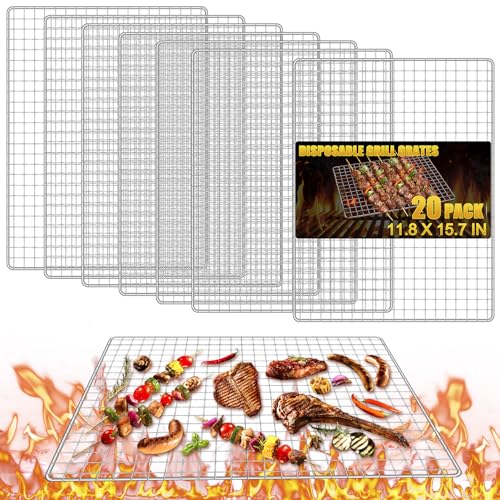 Bgtecho 20 Pack Disposable Grill Topper, 11.8 X 15.8 Inch
