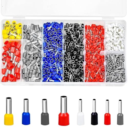 Image of 1200PCS Wire Ferrules Kit Multi-functional Assorted Insulated Electrical Wire Connectors Wire Crimp Terminals Assortment Set Wire Connector Crimp Terminal (1200PCS, Multicolor)
