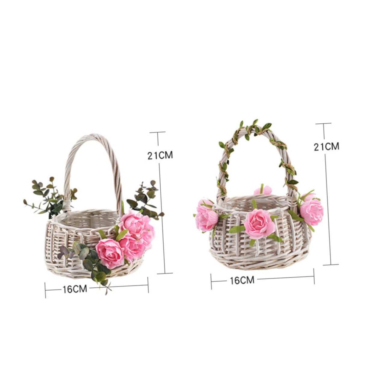 Zerodeko 3stücke Hochzeitsblumenkorb Aus Rattan Zarter Handgefertigter Blumenmädchenkorb Für Hochzeiten Kreative Streukörbchen Für Blumen Und Konfetti Elegantes Hochzeitszubehör b