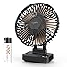 Funme Mini Tischventilator Ultra Leise Tragbarer Lüfter 6700 akku mit 5 Jahre Garantie,3 Einstellbare, 90 ° Drehbare, Starker Ventilator Exquisit für Schreibtisch Wandmontage Schwarz