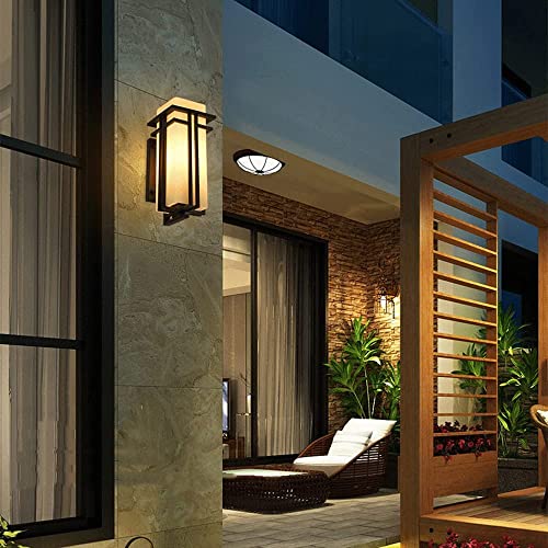 Applique Murale Extérieure E27 étanche en Verre Blanc Crème pour Balcon