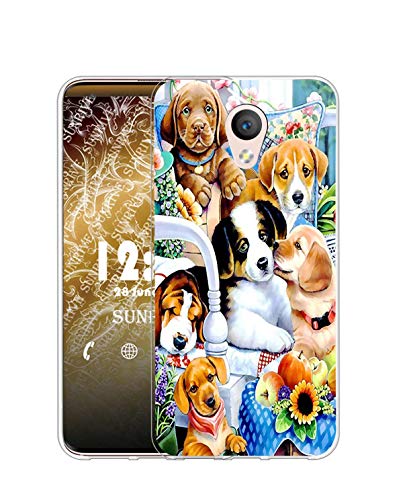 Sunrive Funda Compatible con ZTE Blade L7, Silicona Slim Fit Gel Transparente Carcasa Case Bumper de Impactos y Anti-Arañazos Espalda Cover(Q Perro 1)