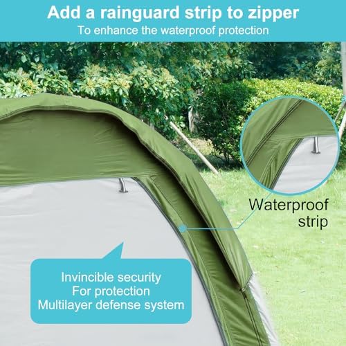 Bike Storage Tent Portable & Waterproof Bicycle Shed for 2 Bikes with Rain Cover, Heavy Duty Outdoor Bike Shelter Cover Backyard Storage - 2