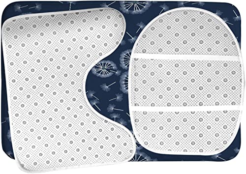 Badezimmerteppich-Set, 3-teilig, Pusteblume, waschbare Badeteppiche, rutschfest, mit Rückenpolster, Konturteppich und Toilettendeckelbezug – Bild 6