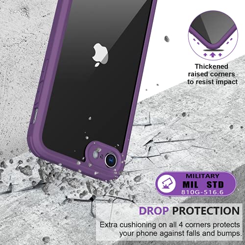 Image of Miracase Crossbody Phone Lanyard Cases, Clip and Go Strap for iPhone SE, Adjustable Crossbody Cell Belt with Zippered Pouch, Neck Shoulder Cell Lanyard for Women, Purple