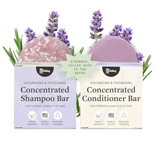 The Earthling Co. Volumizing Shampoo & Conditioner Bar Set For Thickening, Fullness, Strength, and...