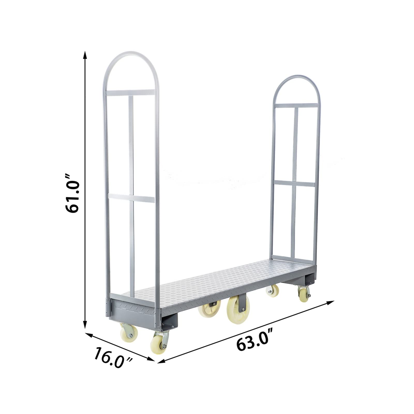 63x61 Inch/60x60 Inch boat Steel Cart 2000lbs Capacity With Twin Removable Handles And Fixing Rope For Heavy Transport For Beginners DIY Use(63x61 Inch)