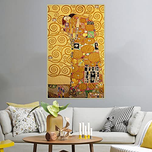 Décoration de salon Gustav Klimt tableau Accomplissement en toile