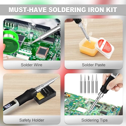 Kit de ferro de solda, pistola de solda de 100 W com visor digital de LED, kit de solda de temperatu