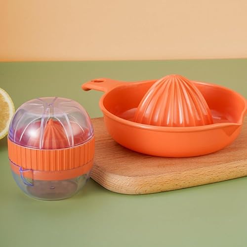 Miniatura 3 de Exprimidor manual de limón, 2 piezas de exprimidor de naranja cítrico con vaso de plástico, prensa de frutas fácil de usar para bar y hogar,