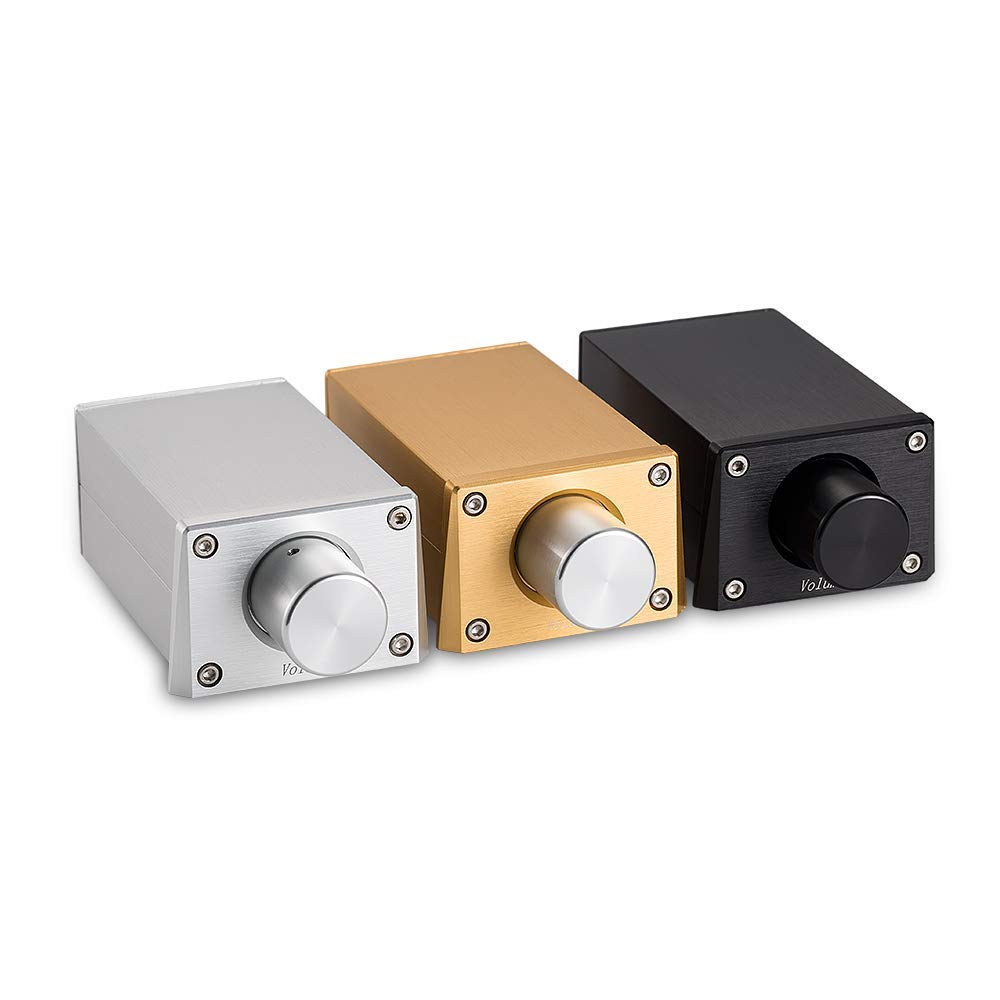 Nobsound High Precision Preamp Volume Controller VOL Control Hi-Fi Preamplifier ALPS (RCA & HiFi), color plateado