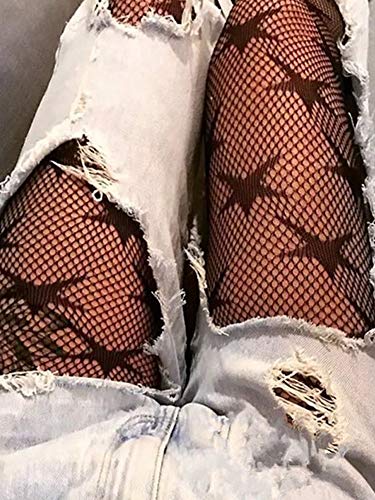 Fishnet Das Mulheres,Baugger Sexy Women Fishnet Pantyhose Estrelas Padrão Meias Meias Pentagram Body