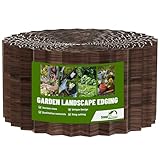 SnugNiture Corrugated Metal Garden Edging 4' x 100', Sturdy Lawn Landscape Edging Border, Fence for Garden, Flower Bed and Yard (Brown)