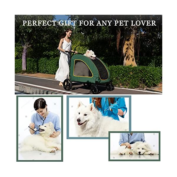 Dog-Stroller-Pet-Stroller-Large-Adjustable-Handle-Zipper-Entry-Skylight-Window-Stroller-Suitable-for-Small-Medium-Large-Pets Large Dog Stroller