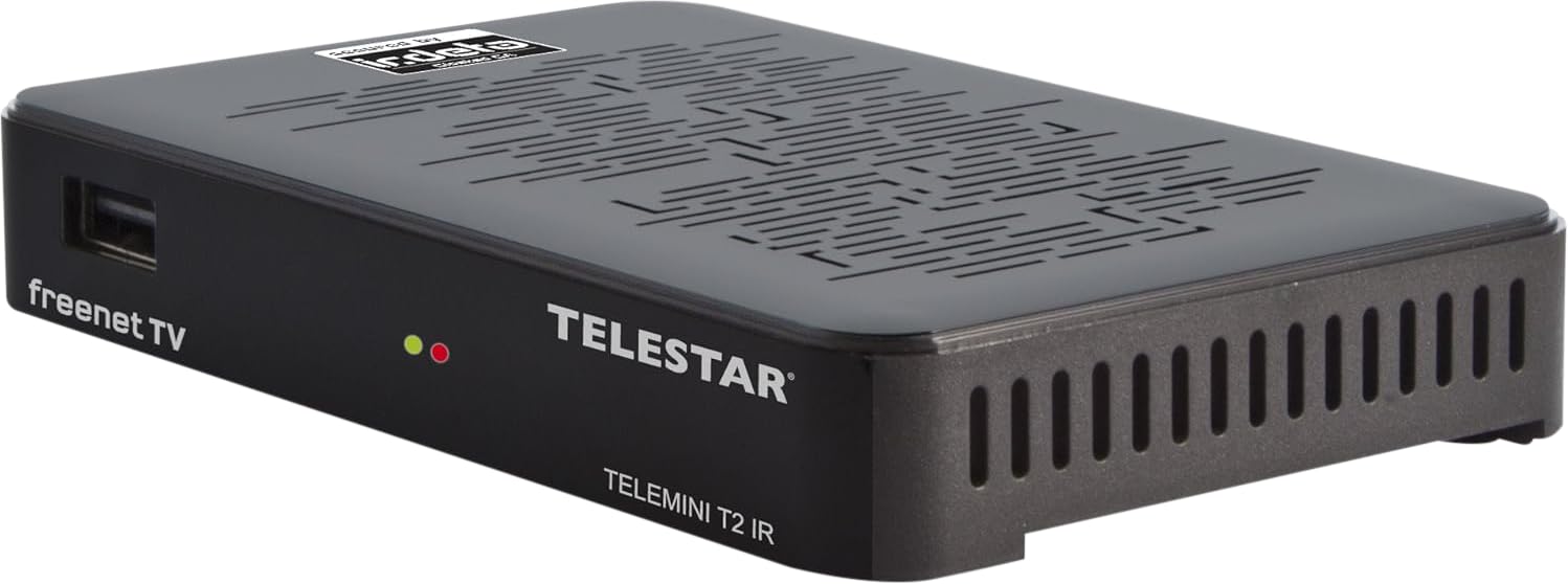 TELESTAR TeleMINI T2 IR – DVB-T2 & DVB-C odbiornik (odbiornik kombi do DVB-T2 i odbioru kablowego, możliwa ukryta instalacja, w zestawie 6 miesięcy freenet TV)
