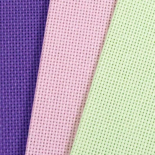 Image of KCS 3 pc of 12 inch x 18 inch(30cmx45cm) 18CT Counted Cotton Aida Cloth Cross Stitch Fabric (Lavender+Pink+Light Green)