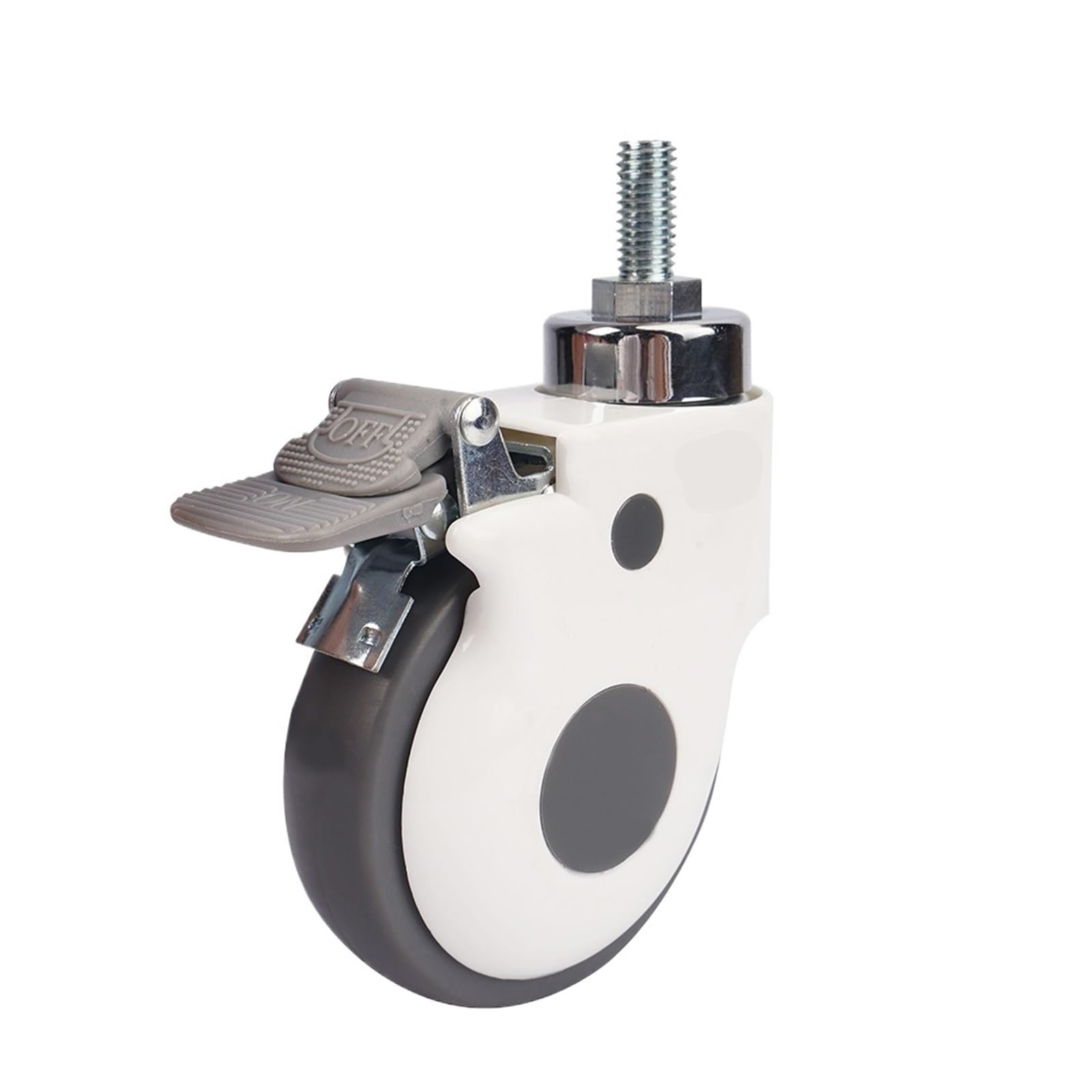 MXXDMOPD 1 Piece/3 inch M12 Screw TPR Caster Swivel Wheel(With Brake)