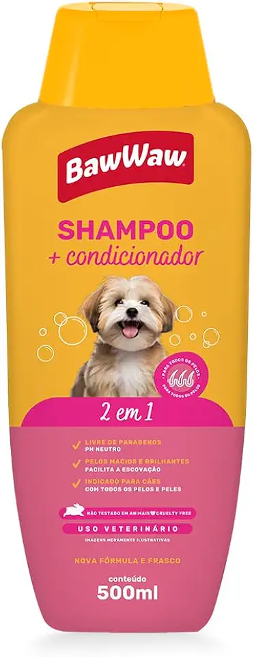 BAW WAW SHAMPOO E CONDICIONADOR PARA CÃES 500ml