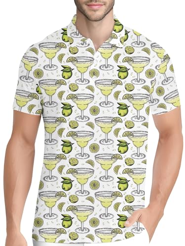 Image of PAGYMO Funny Golf Shirts for Men Crazy Printed Pattern Novelty Moisture Wicking Performance Mens Polo Shirt