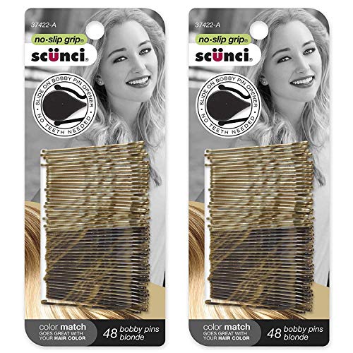 Scunci No-Slip Beautiful Blends Blonde Bobby Pins, 48-Count per Pack (2-Pack)
