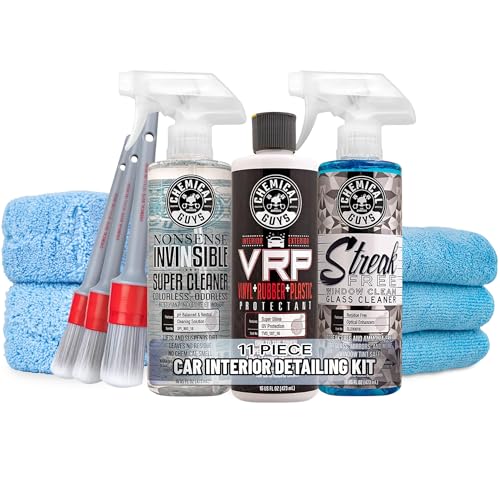 Chemical Guys Car Interior Detailing Kit - VRP Protectant, Nonsense Cleaner, Streak Free Glass...