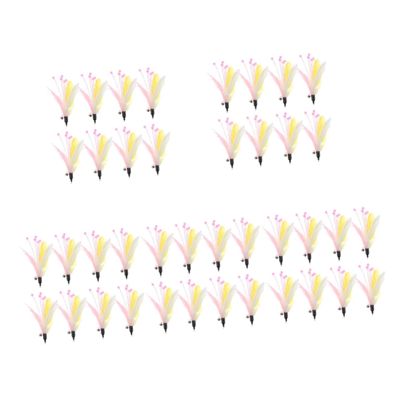 COLLBATH Canne Chat 40 Pièces Recharge Chat Teaser d'exercice pour Remplacements De De De De De Produits De Danseur De Plume Canne à