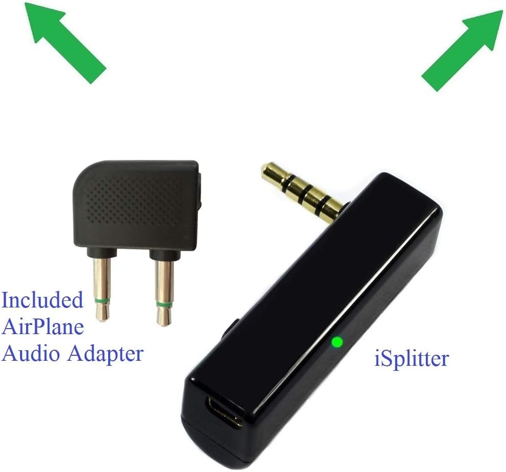AirSplitter : Airplane in-Flight Bluetooth Splitter, Lets You untether from Seats, Freely Enjoy Airplane’s Audio in Airplane Cabin, Along aisles or in restrooms. Compatible with 2 AirPods.