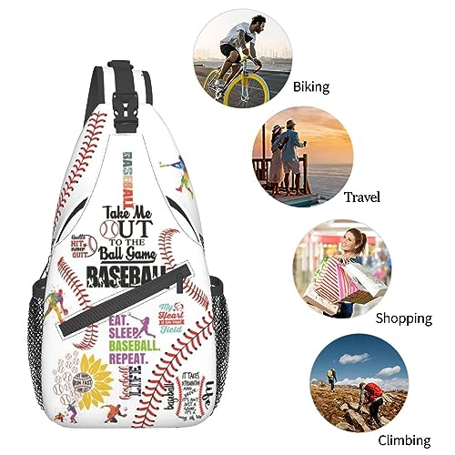 Image of Baseball Sling Backpack - Crossbody Shoulder Bag for Men & Women