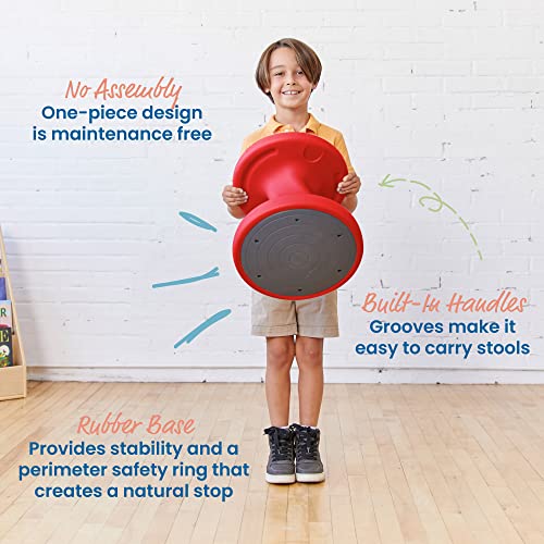 Image of ECR4Kids Twist Active Wobble Stool, 14in Seat Height, Classroom Furniture, Red