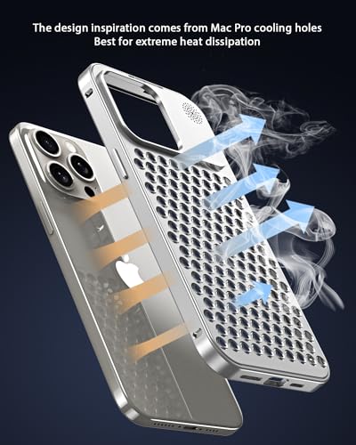 Ozlice Heat Dissipation Case For Iphone 15 Pro Max,Aluminum Alloy Metal Case,Slim Cool Case,Aroma Case,Anti-Fall,Anti-Scratch thumb #3