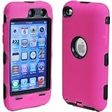 Deluxe Pink 3-part Hard/Skin Case Cover For iPod Touch 4 4G 4th Gen