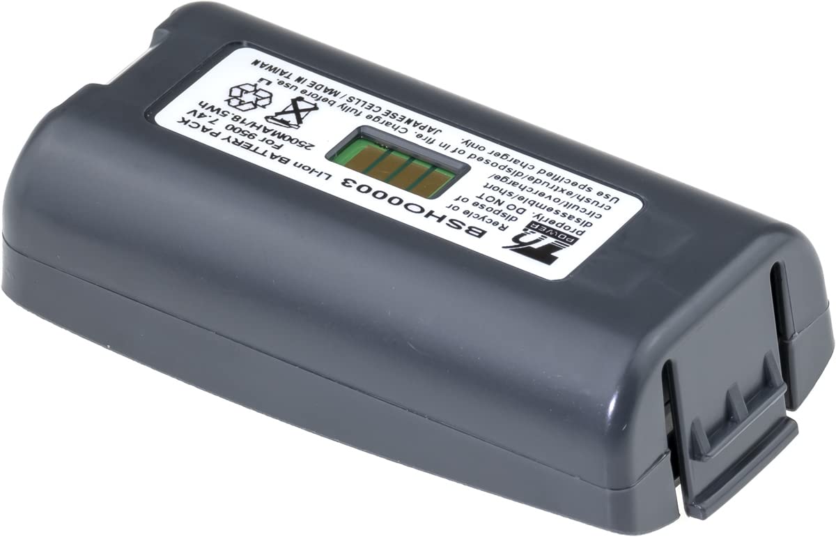 Batteria T6 Power per scanner di codici a barre Honeywell, numero di parte 20000591-01, Li-Ion, 7,4 V, 2500 mAh (18,5 Wh), nero