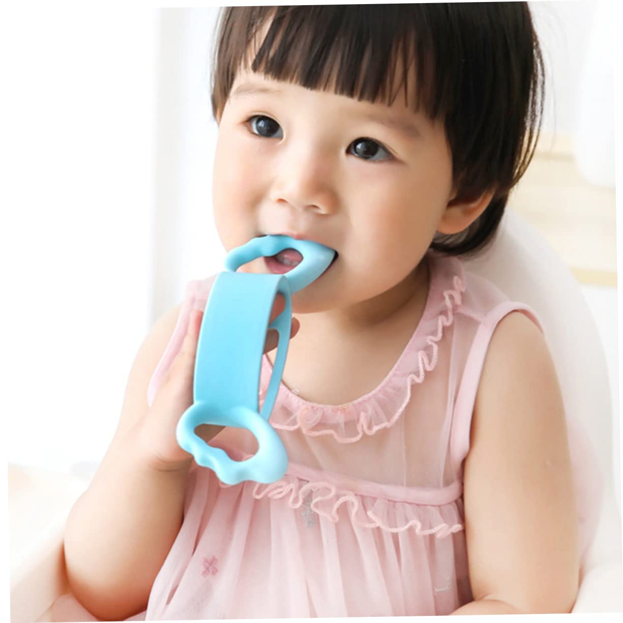 SHOWERORO 1pc Silicone Milk Bottle Handle Ergonomic Design for Comfortable to Hold Compatible Milk Bottles and Odor for Feeding Adorable Wing Shape for Little Hands