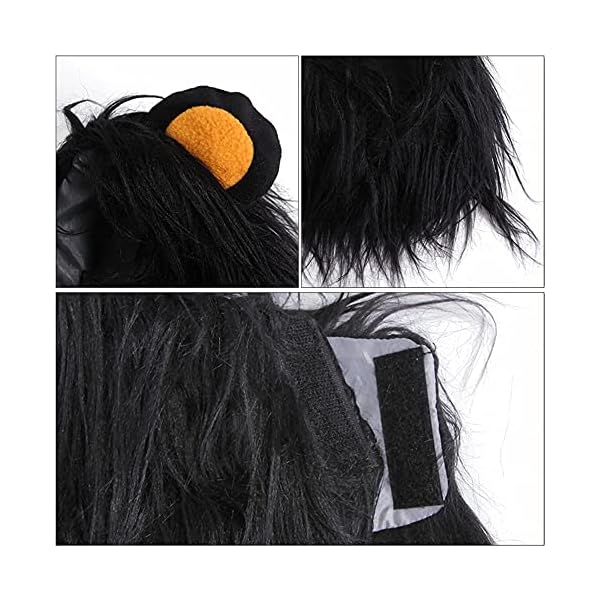 Jobede pet lion mane wig, halloween cat dog lion black mane with ears for halloween pet costume vampire themed party pumpkin easter party photo shoots and gifts for cat lovers (medium) - image 4