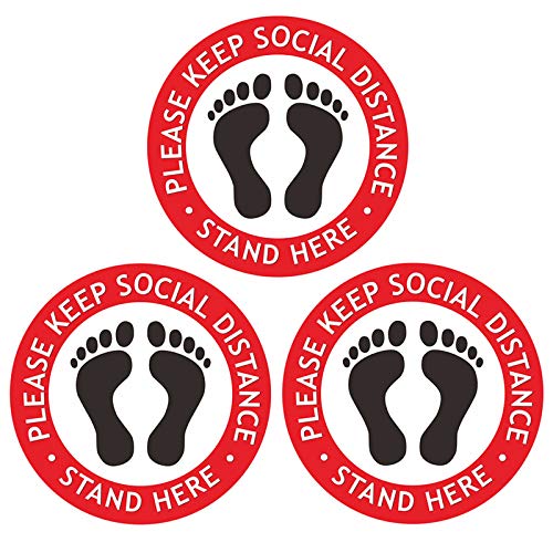 Best Quality 🔥 12Pcs Social Distancing Floor Decals Stickers, “Please Keep Social Distance” Anti-Slip Safety Floor Sign Marker for Crowd Control Guidance, Grocery, Pharmacy, Bank, and Lab