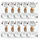 クリスマスシリーズのホリデーカード、楽しいクリスマスポケットミニハグカード10枚。樹脂製のオーナメント付き。Happy Holidaysのお土産トークン。同僚、従業員、家族の友人への感情的な感謝の気持ちを伝えるギフト。